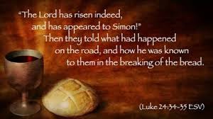 The lord has risen indeed, and has appeared to Simon. Gospel - Luke 24.13-35